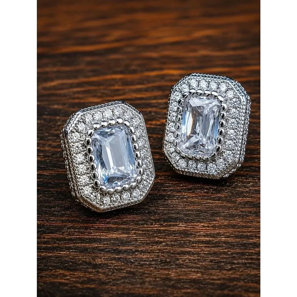 Rectangular Ice Box Earrings - Picture 1 of 3